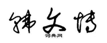 朱錫榮韓文博草書個性簽名怎么寫