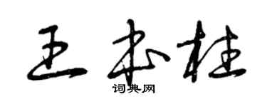 曾慶福王本柱草書個性簽名怎么寫