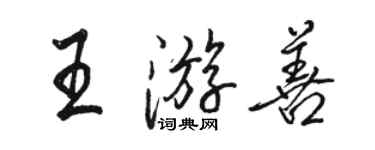 駱恆光王游善行書個性簽名怎么寫