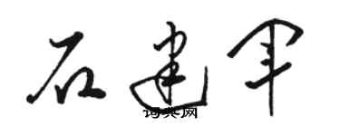 駱恆光石建軍草書個性簽名怎么寫
