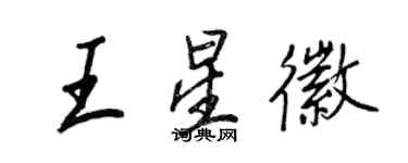王正良王星徽行書個性簽名怎么寫