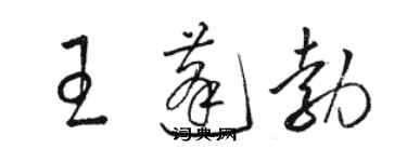 駱恆光王蓬勃草書個性簽名怎么寫