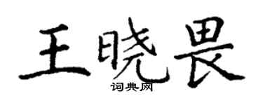丁謙王曉畏楷書個性簽名怎么寫