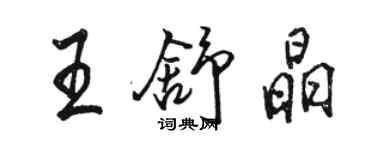 駱恆光王舒晶行書個性簽名怎么寫