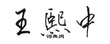 駱恆光王熙中行書個性簽名怎么寫