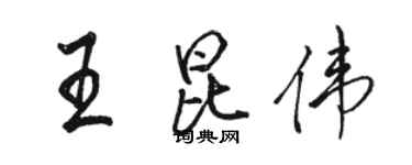 駱恆光王昆偉行書個性簽名怎么寫