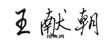 駱恆光王獻朝行書個性簽名怎么寫