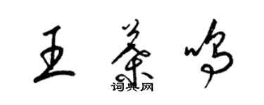 梁錦英王葉鳴草書個性簽名怎么寫