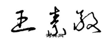 曾慶福王素敬草書個性簽名怎么寫