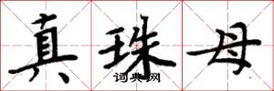 周炳元真珠母楷書怎么寫