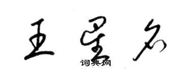 梁錦英王星名草書個性簽名怎么寫