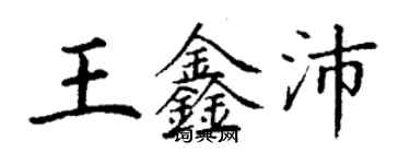 丁謙王鑫沛楷書個性簽名怎么寫