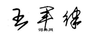 朱錫榮王軍律草書個性簽名怎么寫