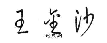 駱恆光王金沙草書個性簽名怎么寫