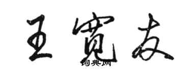 駱恆光王寬友行書個性簽名怎么寫