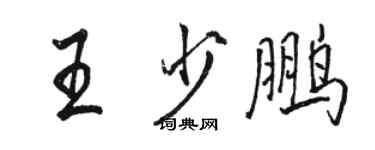 駱恆光王少鵬行書個性簽名怎么寫