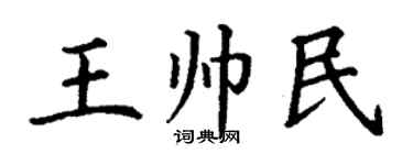 丁謙王帥民楷書個性簽名怎么寫