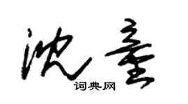 朱錫榮沈童草書個性簽名怎么寫
