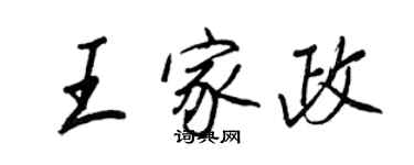 王正良王家政行書個性簽名怎么寫