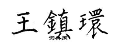 何伯昌王鎮環楷書個性簽名怎么寫