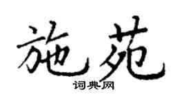 丁謙施苑楷書個性簽名怎么寫