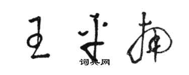 駱恆光王平南草書個性簽名怎么寫