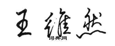 駱恆光王維然行書個性簽名怎么寫