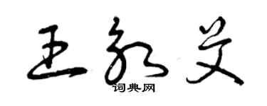 曾慶福王永艾草書個性簽名怎么寫