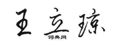 駱恆光王立瓊行書個性簽名怎么寫