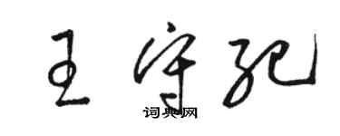 駱恆光王守紀草書個性簽名怎么寫