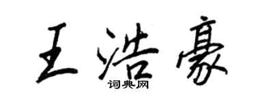 王正良王浩豪行書個性簽名怎么寫