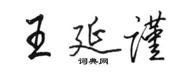 駱恆光王延謹行書個性簽名怎么寫