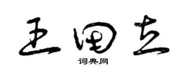 曾慶福王田立草書個性簽名怎么寫