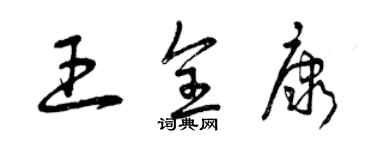 曾慶福王全康草書個性簽名怎么寫