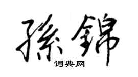 王正良孫錦行書個性簽名怎么寫