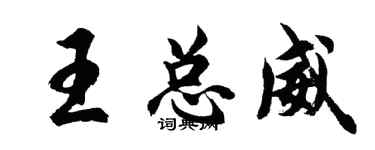 胡問遂王總威行書個性簽名怎么寫