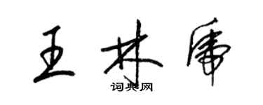 梁錦英王林虎草書個性簽名怎么寫