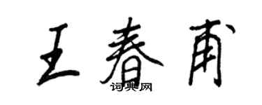 王正良王春甫行書個性簽名怎么寫