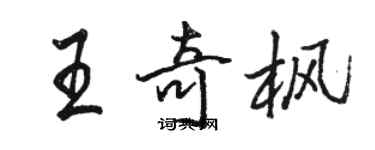 駱恆光王奇楓行書個性簽名怎么寫