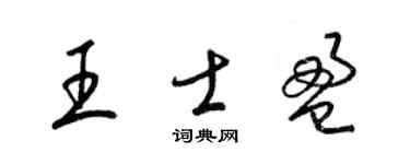 梁錦英王士盈草書個性簽名怎么寫