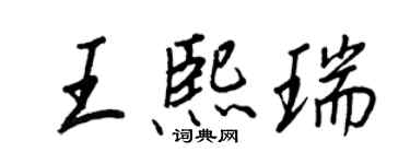 王正良王熙瑞行書個性簽名怎么寫