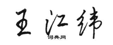 駱恆光王江緯行書個性簽名怎么寫