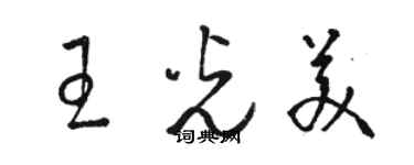 駱恆光王光美草書個性簽名怎么寫