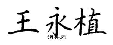 丁謙王永植楷書個性簽名怎么寫