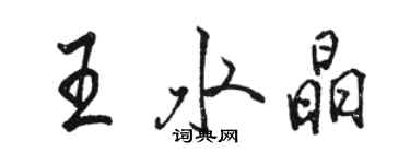 駱恆光王水晶行書個性簽名怎么寫