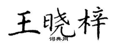 丁謙王曉梓楷書個性簽名怎么寫