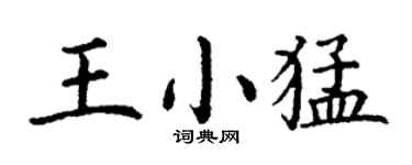 丁謙王小猛楷書個性簽名怎么寫