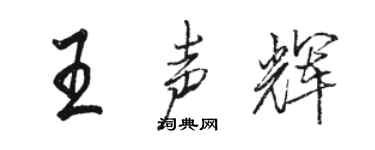 駱恆光王聲輝行書個性簽名怎么寫