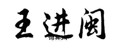 胡問遂王進閩行書個性簽名怎么寫