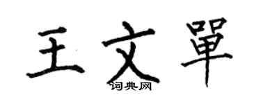 何伯昌王文單楷書個性簽名怎么寫